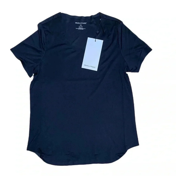 NWT Ministry of Supply Women's Luxe Touch Tee Shirt Black Comfort Stretch XS/S - Picture 6 of 12